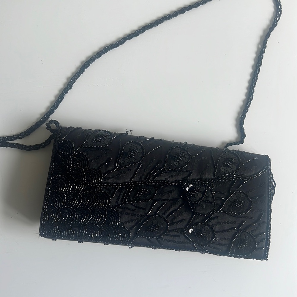 Black Beaded Bag